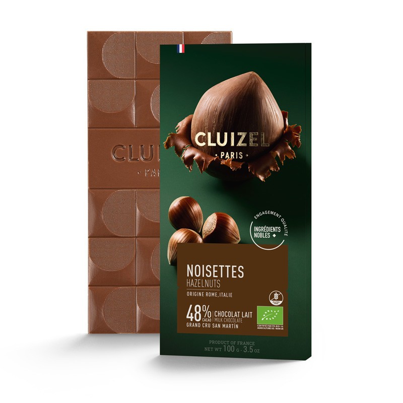 Tablette Noisettes chocolat lait 48%